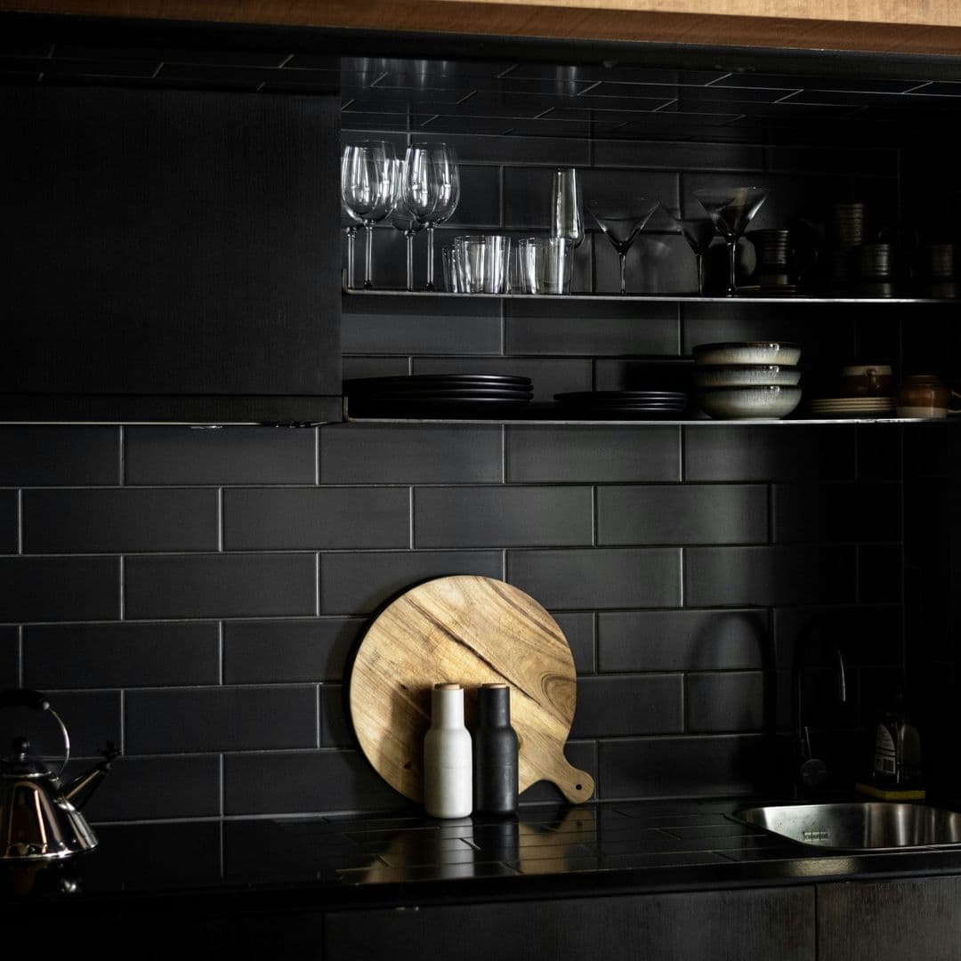 Küchenfliesen in Schwarz